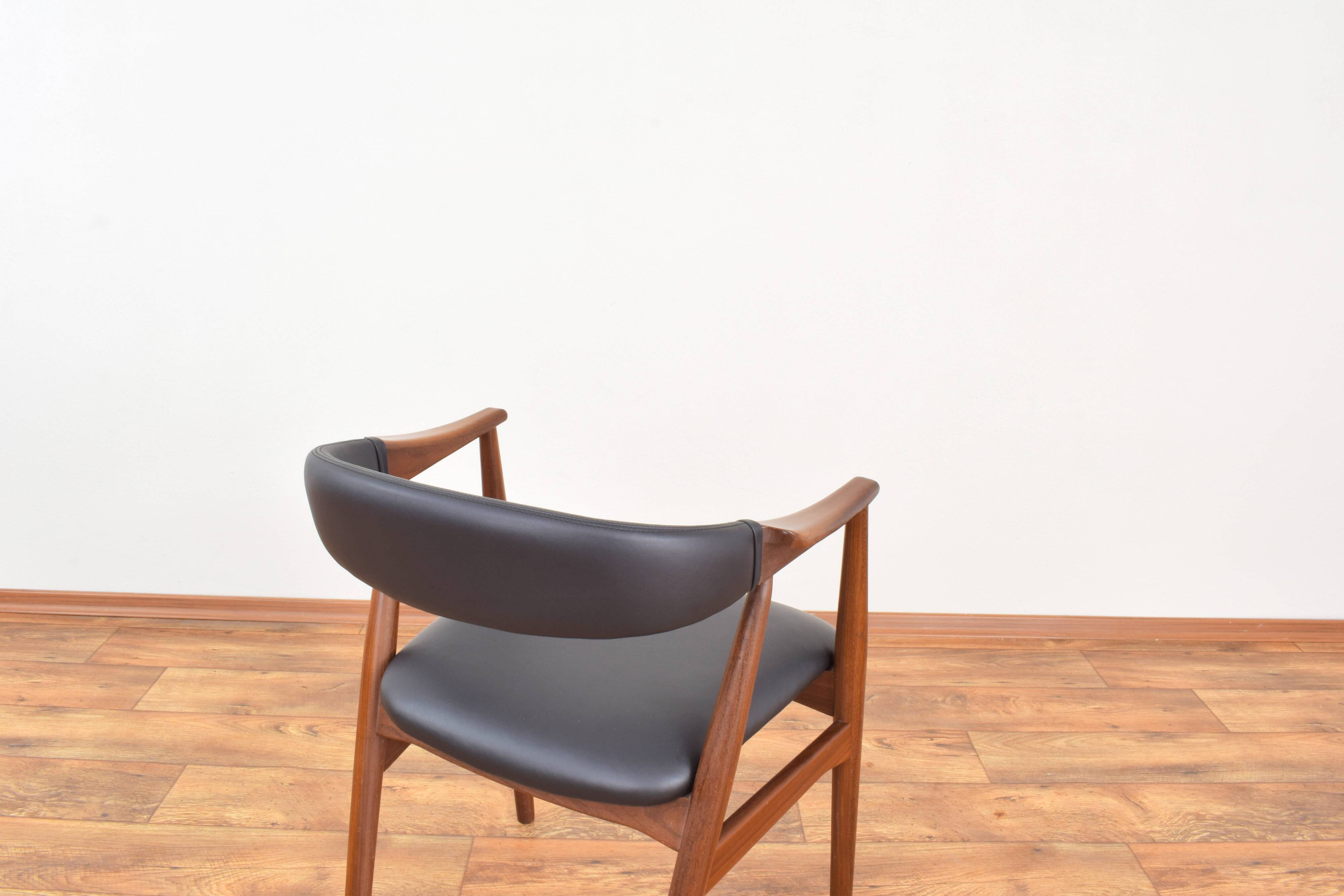 Mid-Century Danish Teak & Leather Armchair by Th. Harlev for Farstrup Møbler, 1950s