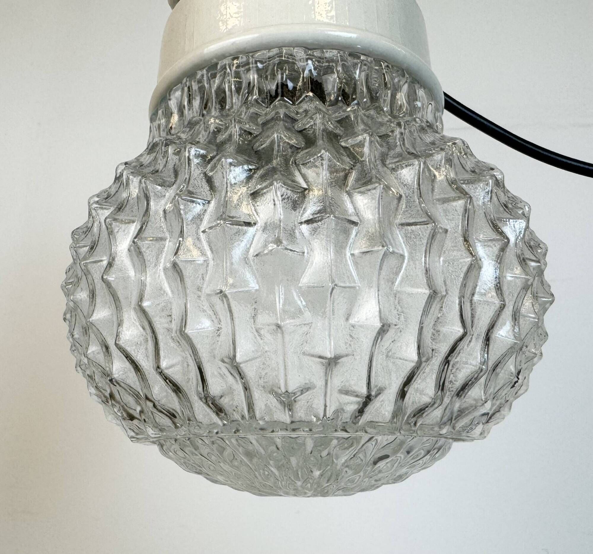 Vintage White Porcelain Pendant Light, 1970s