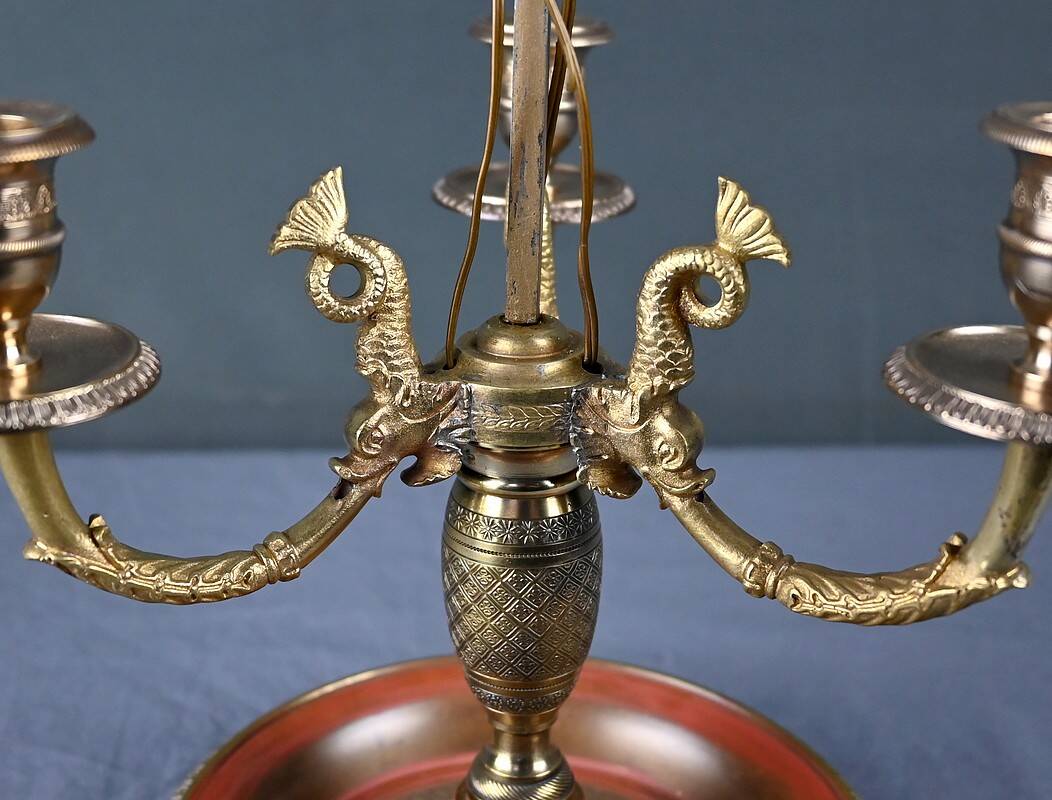 Bronze Bouillotte Lamp, Restoration Style – Early 20th Century