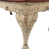 Bench in cream lacquered wood in rococo style, mid-twentieth century