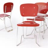 Set of 4 stacking chairs by Armin Wirth, model Aluflex, 1951 Germany