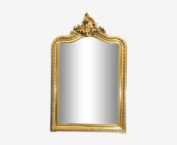 Miroir ancien dorure à la feuille d'or | Selency