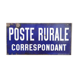 Plaque emaillee Poste Rurale Email