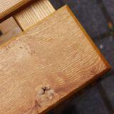 Vintage solid wood stool, modernist design 1970s