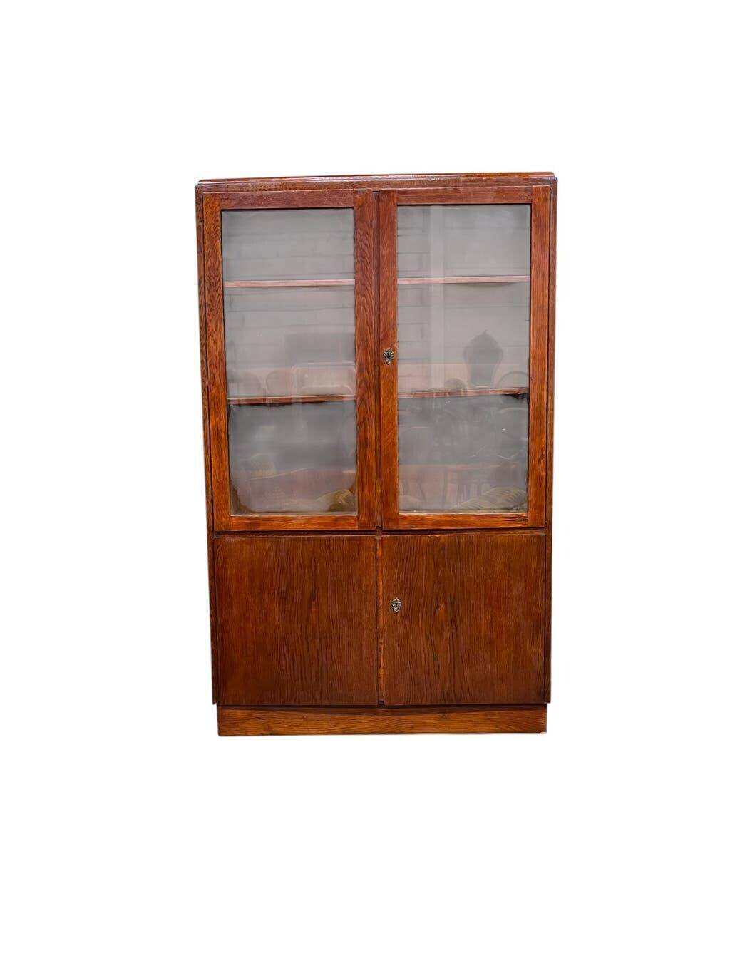 Vintage wooden shallow pharmacy cabinet/laboratory cabinet.