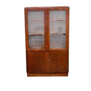 Vintage wooden shallow pharmacy cabinet/laboratory cabinet.