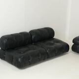 Camaleonda Sofa in Black Leather by Mario Bellini for C&B Italia 1960s