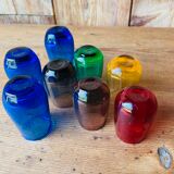 Ensemble de verres à liqueurs colorés années 70