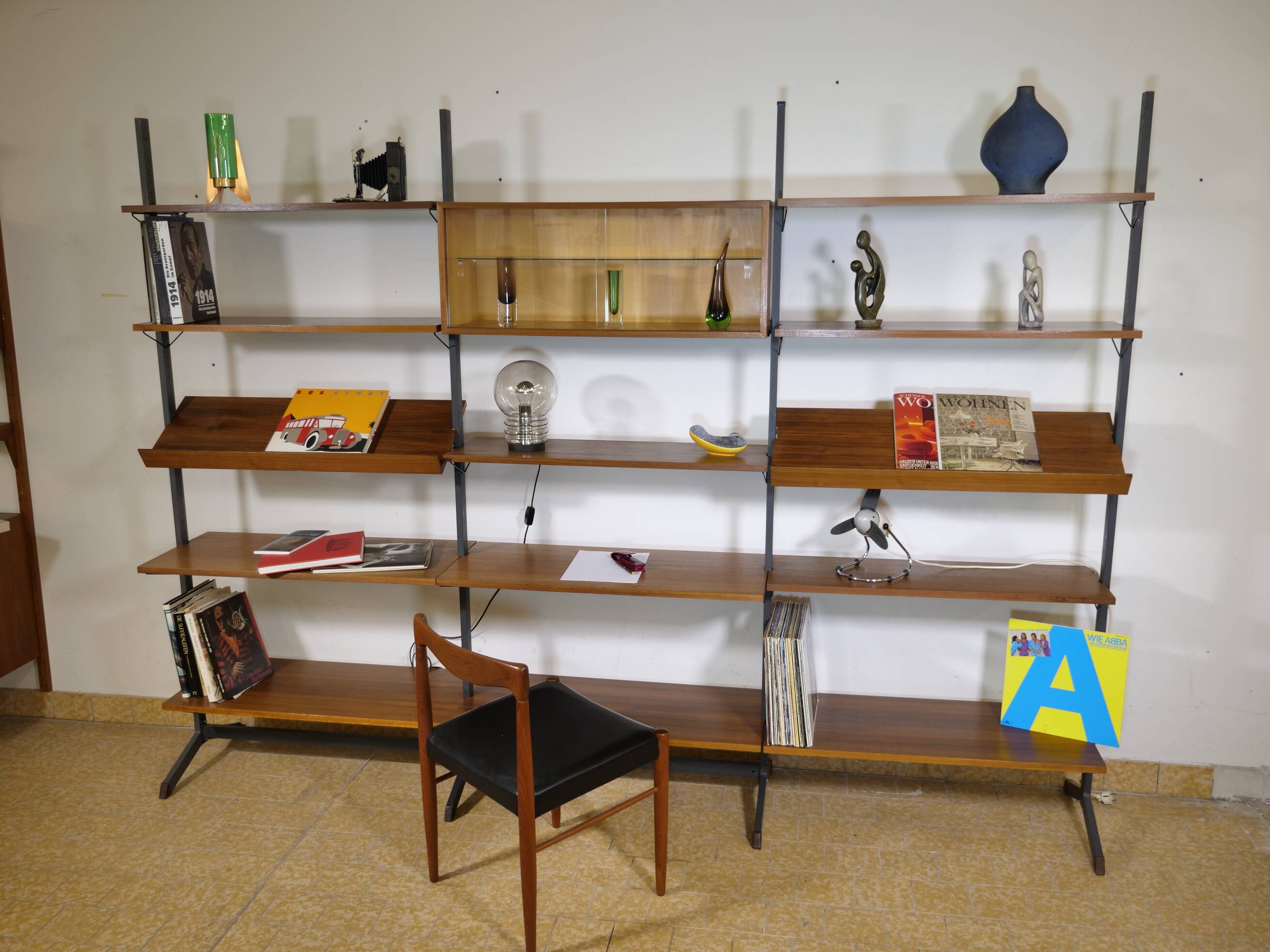 Free Standing Modular Teak Shelving System by Olof Pira, 1960s