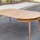 Extendable oval round table renovated in raw Louis XVI oak 200cm