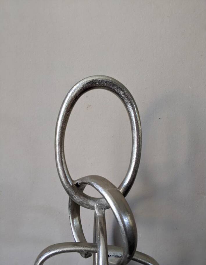 Handcrafted sculpture cast aluminum contemporary design abstract art