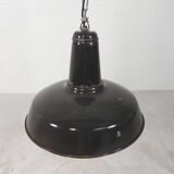 Industrial hanging lamp with enamelled steel shade