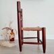 Mini wooden and straw chair - brutalist look