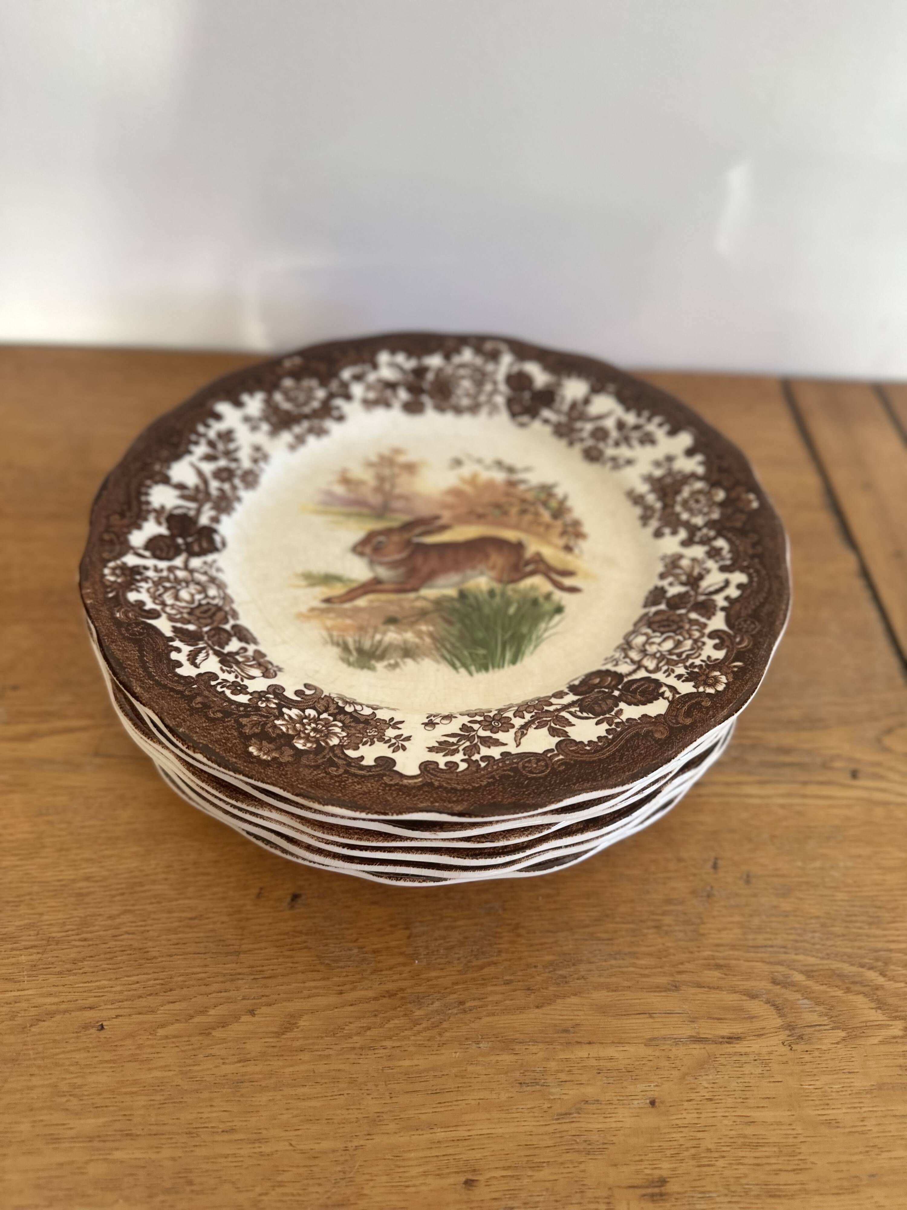 Set of 6 Palissy plates - Game Series - Royal Worcester - England