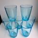 Lot de 7 verres à eau made in france en verre bleu années 70