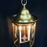 Lantern 2 lights in bronze and brass