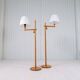 Sculptural modern floor lamps in pine, Yngve Ekström Sweden 1970s