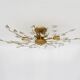 Vintage ceiling light in gold metal with foliage decoration. 6-light ceiling light.