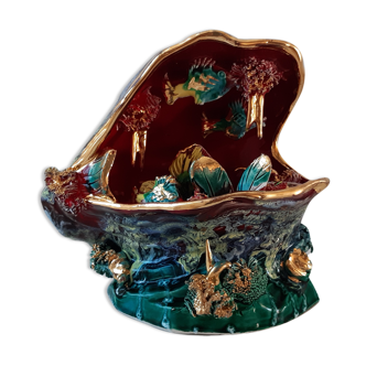 Lampe coquillage huîtres Vallauris années 70