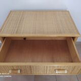 Commode en osier et rotin vintage