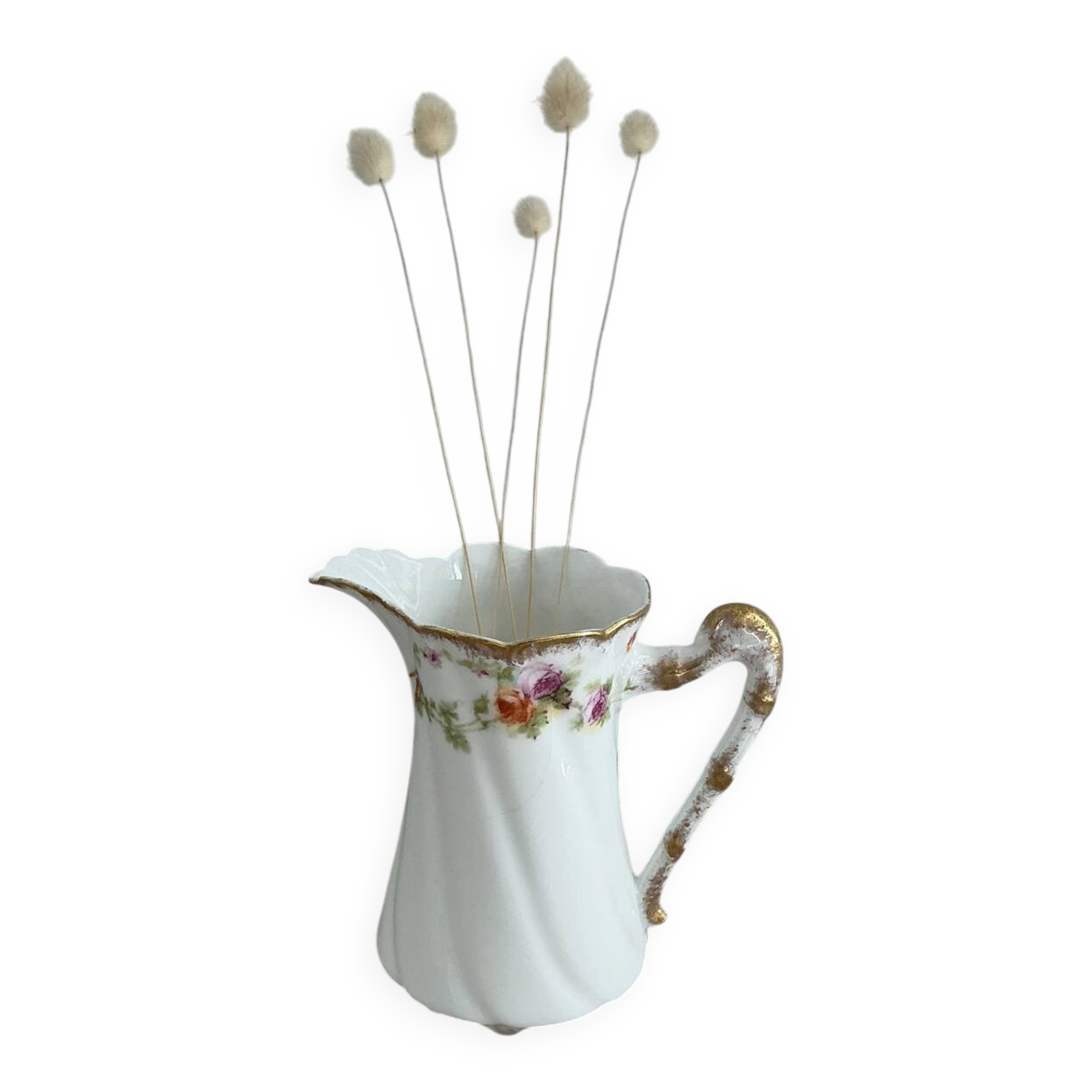 Limoges porcelain jug decorated with roses – Art Nouveau 1900-1920
