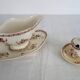 Saucière et moutardier en terre de fer Gien modèle Mai vers 1900