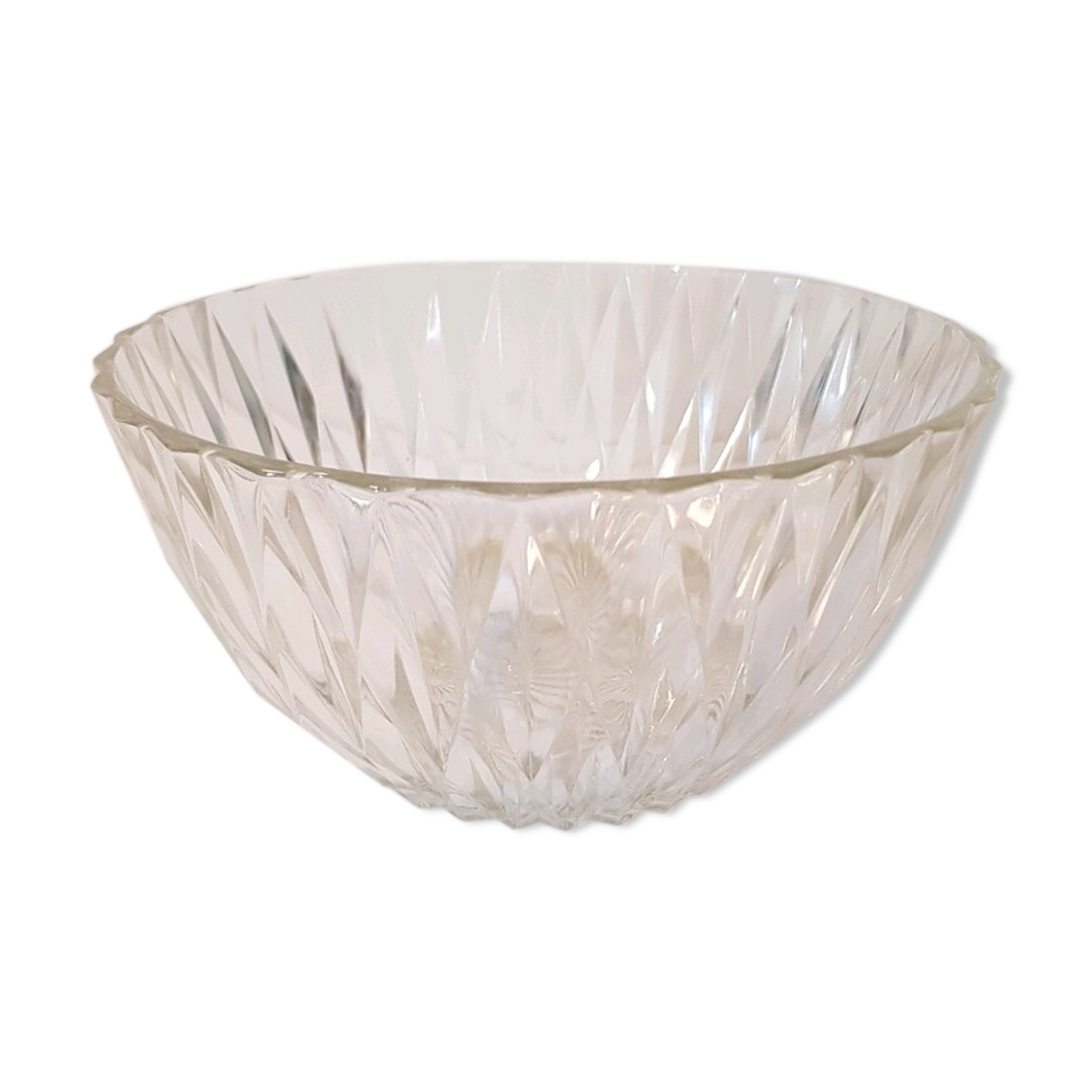 Glass bowl thick diamond pattern 70s