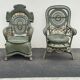 Perret & Vibert pair of ornate rattan armchairs, circa 1890