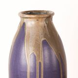 Large Art Deco glazed ceramic vase, by Léon Pointu, Puisaye stoneware.