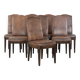 Great set of 8 stylish vintage sheepskin dining chairs with character