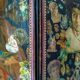 English Victorian 3-panel screen with varnished chromos