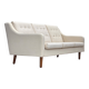 1970s, 3-seater Danish sofa, beige/white furniture wool, teak wood legs.