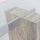 Console, or desk, in glass and travertine. 1980s.