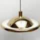 Postmodern Italian vintage brass suspension UFO model S-481 by Luci Italia, 1970s.