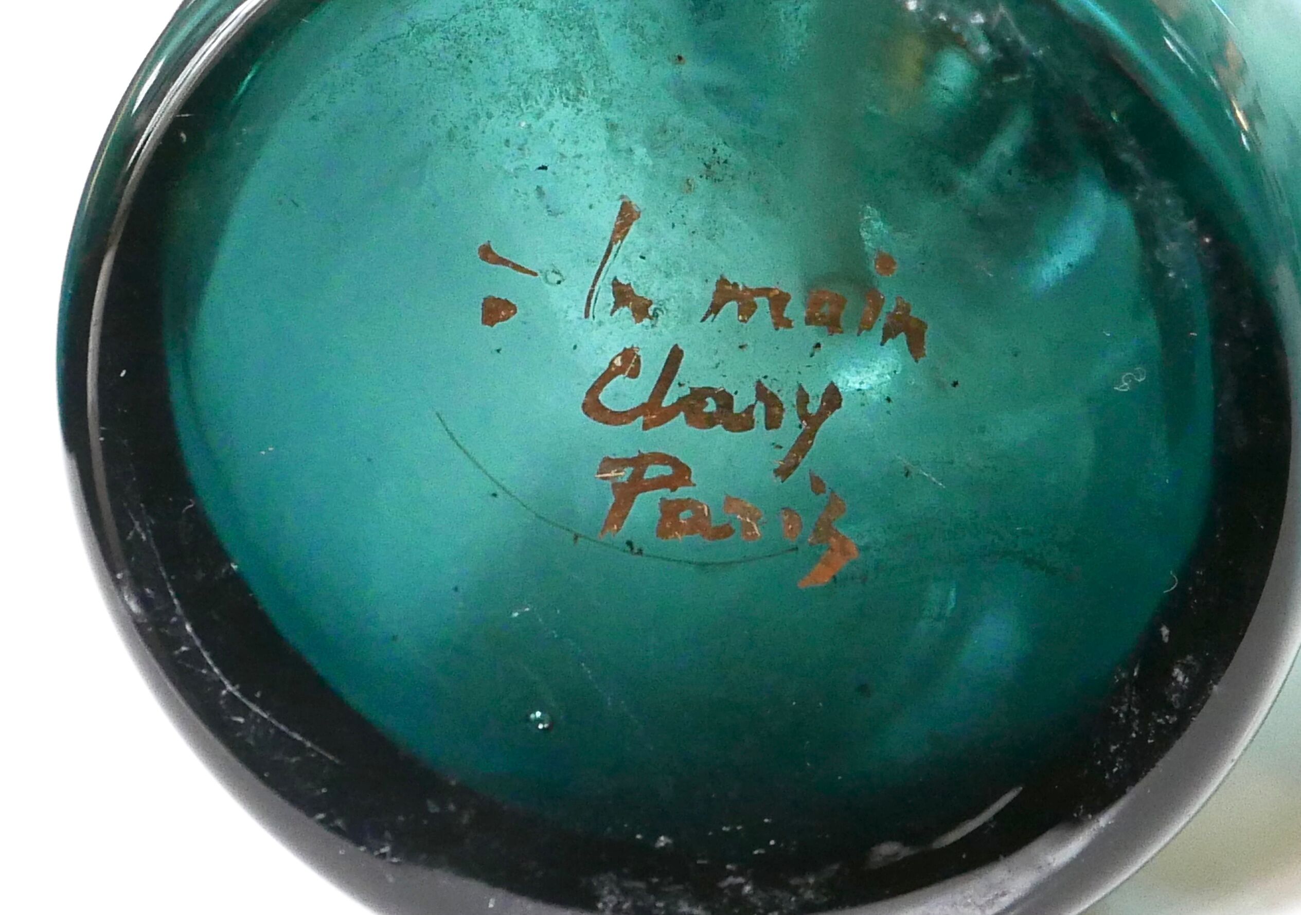 Clary Paris blue glass box, 70s
