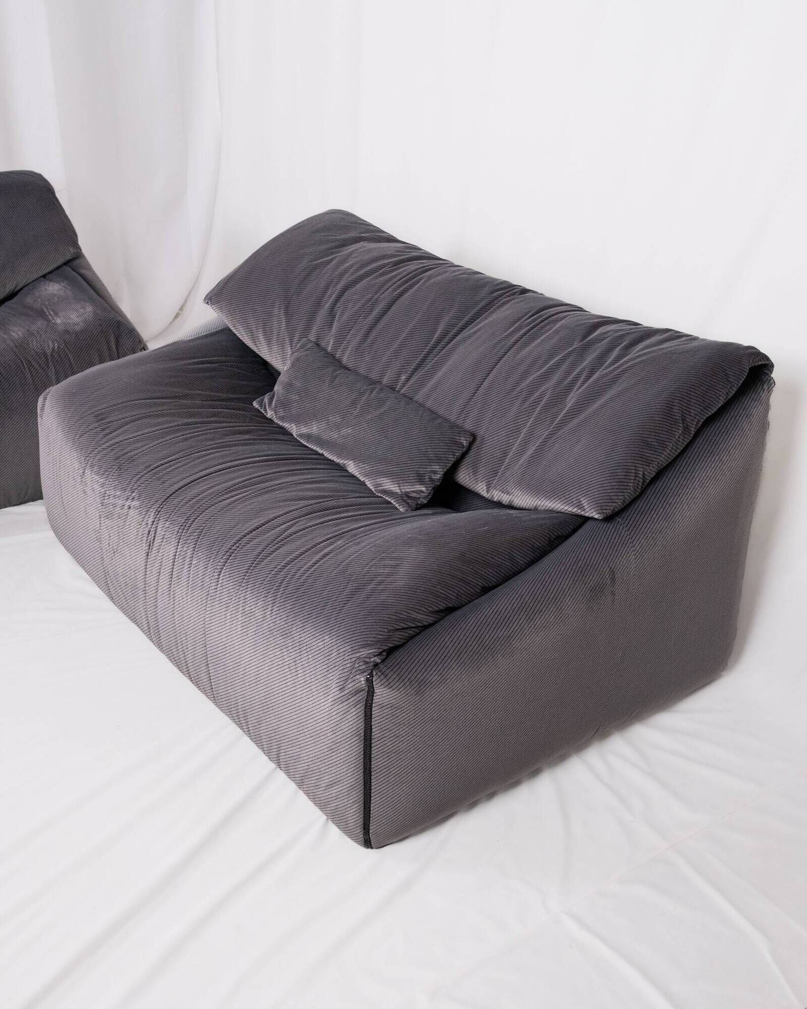 Compact pair of Plumy sofas, Annie Hiéronimus for Cinna, 1980s