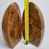 Vintage onyx marble bookends, ovoid shape, height 17 cm, 1970s