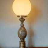 Large onyx and opaline egg lamp 60 cm