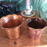 Set de 2 cache pots en cuivre