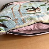 Canvas cushion "Pink flamingos"