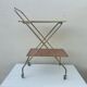 Vintage folding rolling service in Formica and brass plated