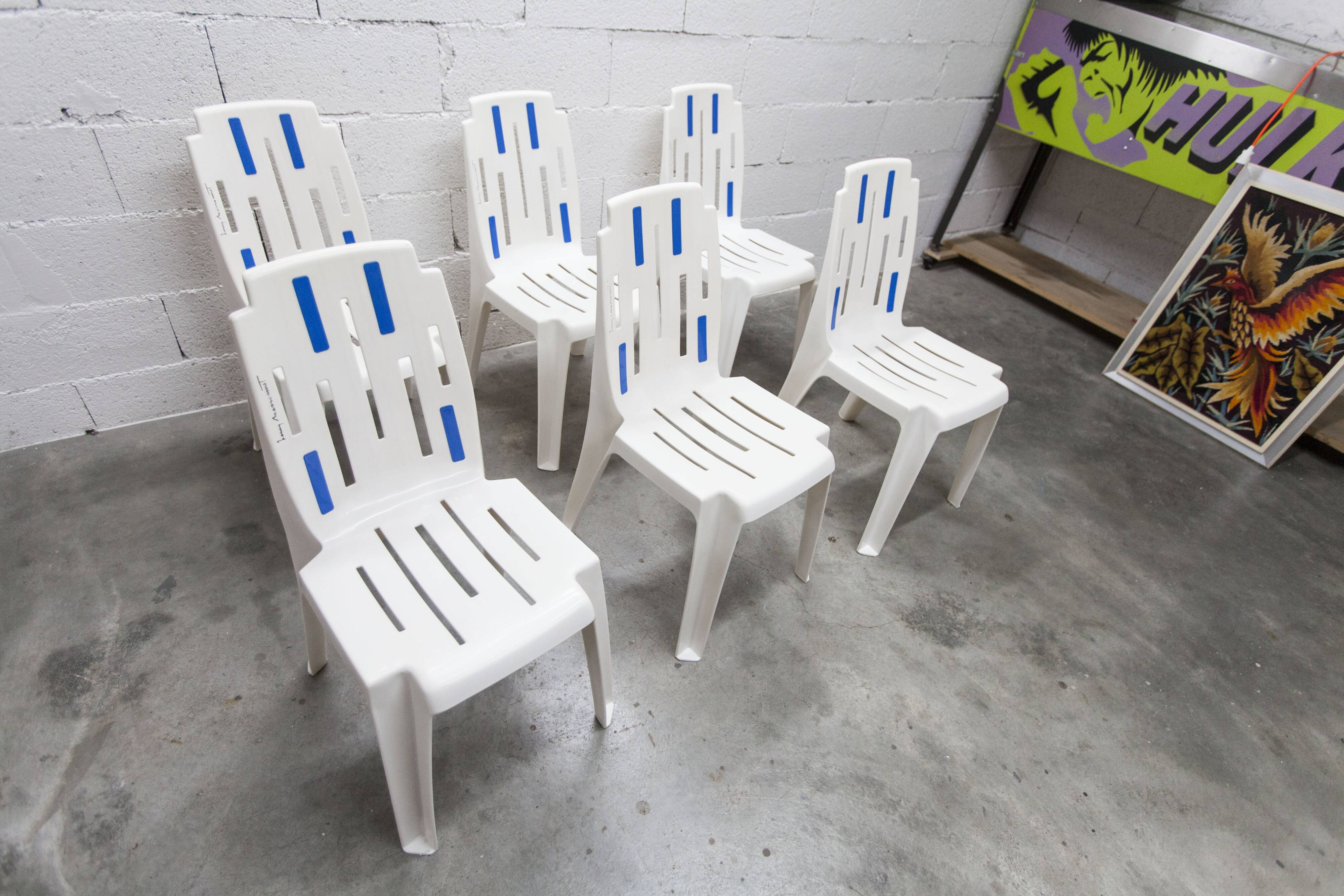 6 Mambo design chairs by Pierre Paulin, Henry Massonet line, by Stamp 1990.