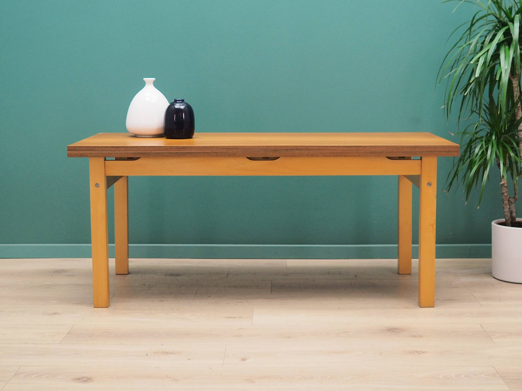 Beech table, Polish design, 1980s, manufacturer: OFM