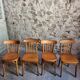 Ensemble vintage de 4 chaises bistrot françaises par Baumann & Luterma, bois de hêtre, années 1950