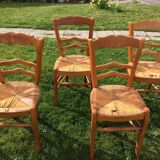 Set of 4 straw chairs