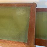 Very nice mahogany and green leather desk