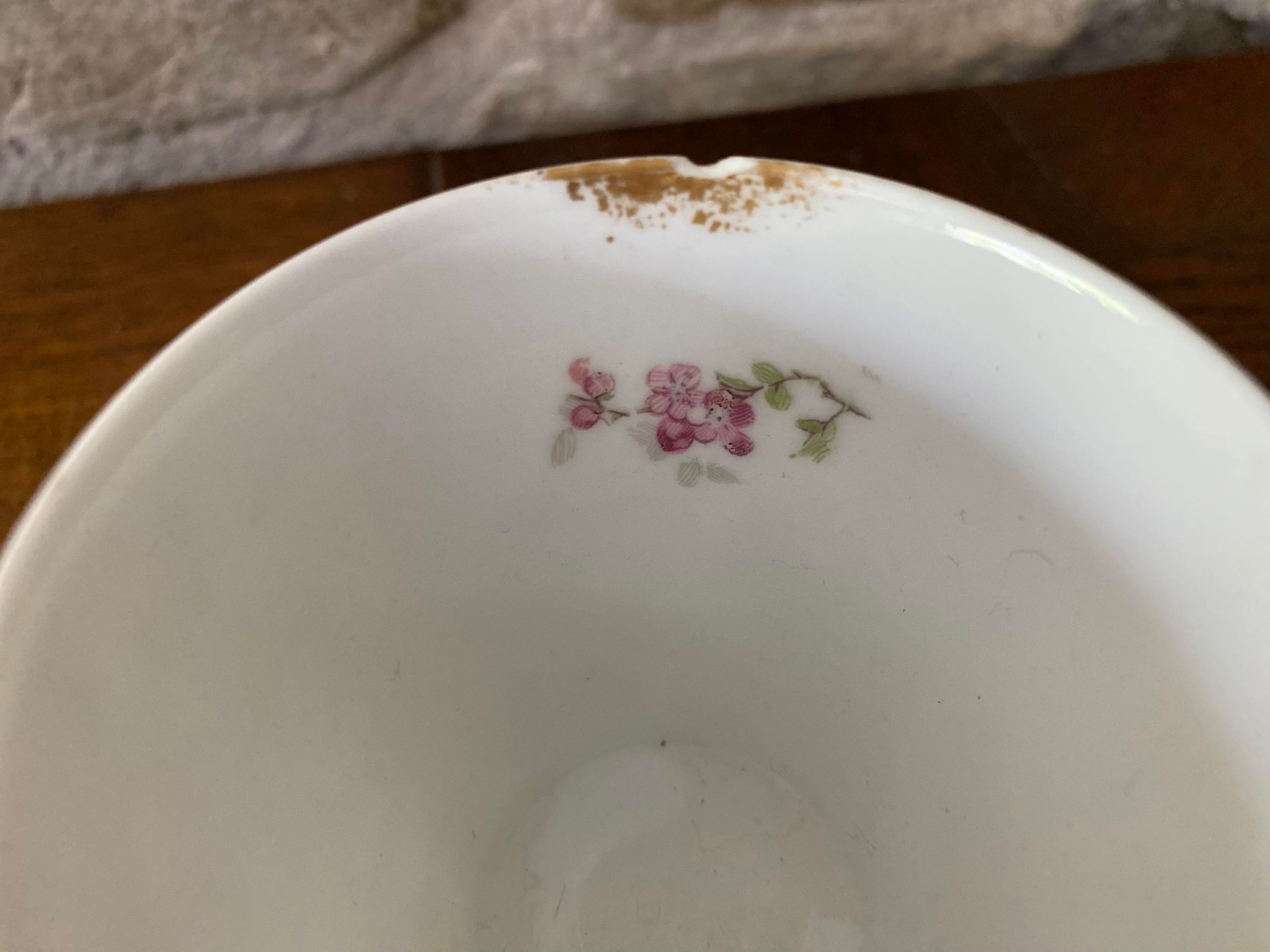 Set of 2 old porcelain cups with their saucer