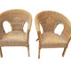 Pair of rattan chairs for outdoor indoor garden living room