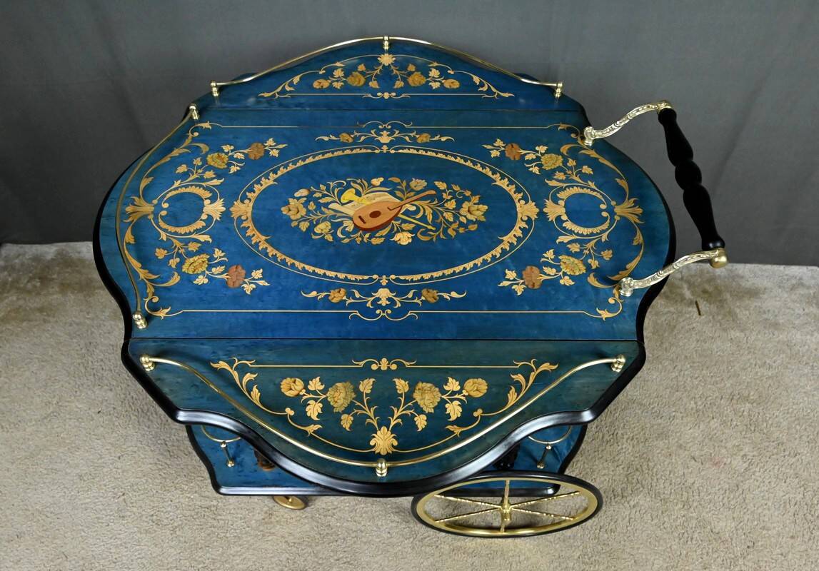 Service trolley in marquetry from Sorente, Italy – 1960