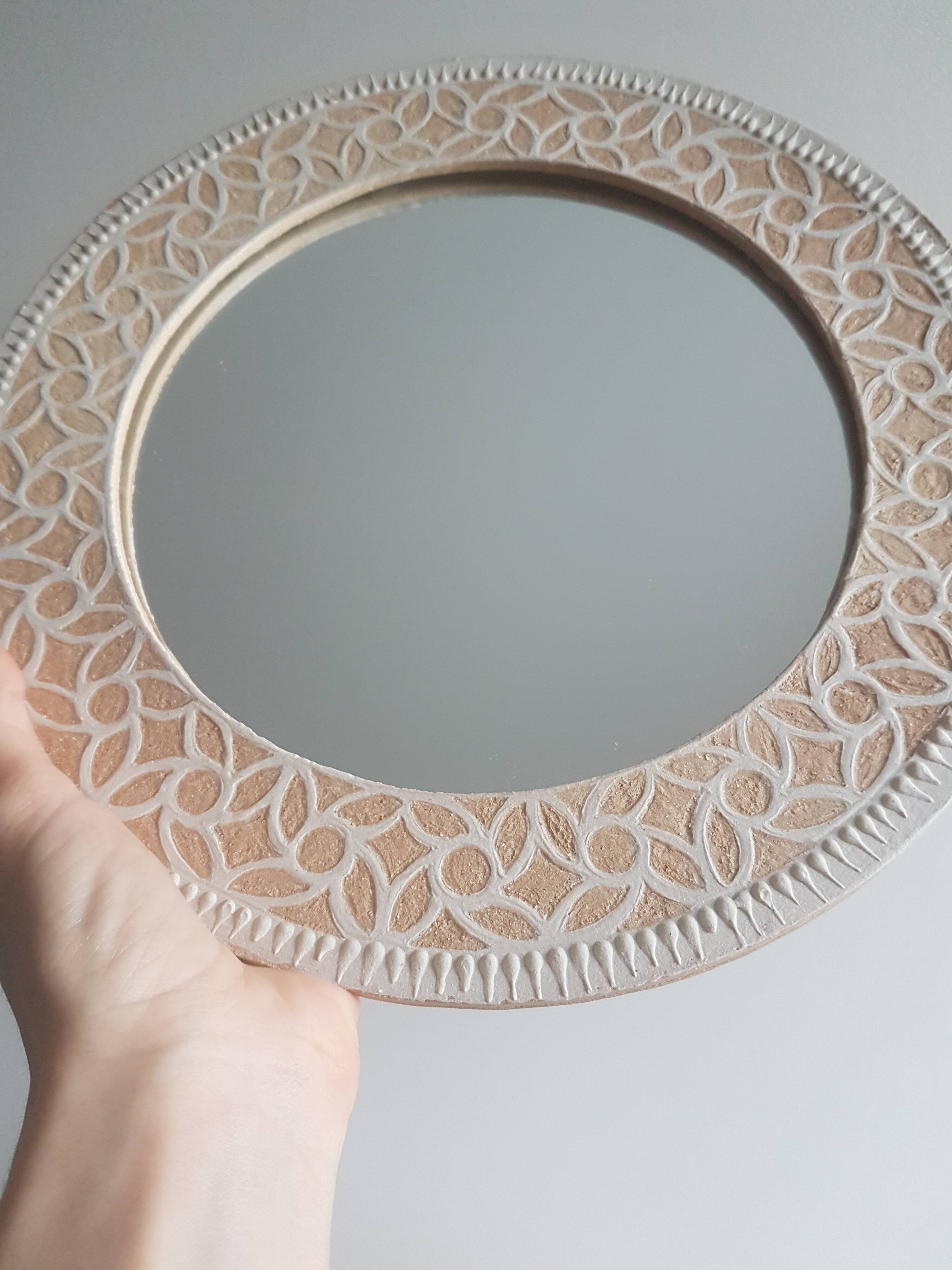 Large sgraffito mirror